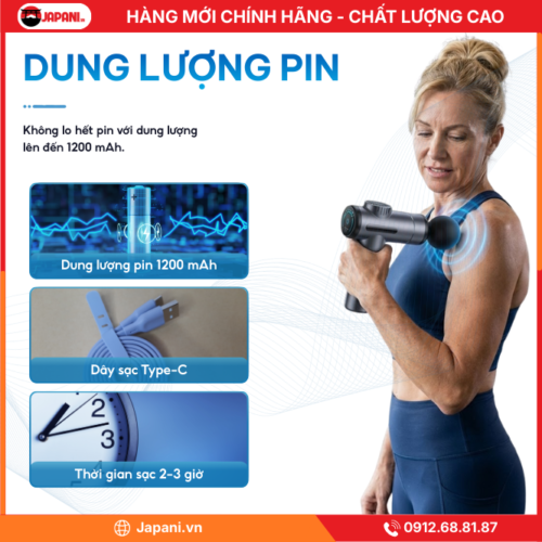 Dung lượng pin Máy massage cầm tay JAPANI MCT-1913