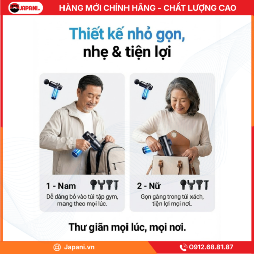 Thiết kế nhỏ gọn Máy massage cầm tay JAPANI MCT-1911
