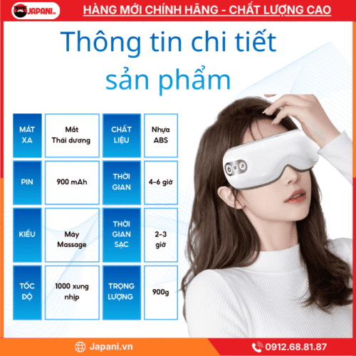Thông tin chi tiết Máy massage mắt JAPANI E9 