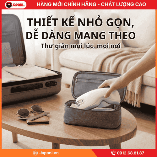 Thiết kế nhỏ gọn, nhẹ & tiện lợi Máy Massage mắt JAPANI E9