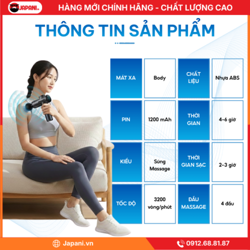 Thông tin sản phẩm Máy massage cầm tay JAPANI MCT-1911
