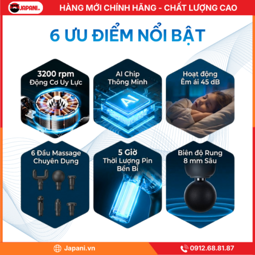 Ưu điểm của Máy massage cầm tay JAPANI MCT-1913
