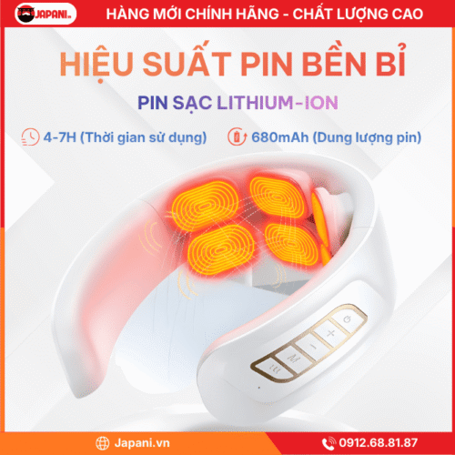Hiệu Suất Pin Bền Bỉ Của Máy Massage Cổ JAPANI MS 1964
