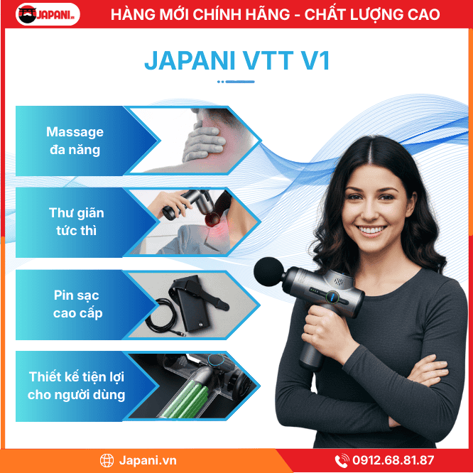 Thông Tin Chi Tiết Về Máy massage cầm tay JAPANI VTT V1
