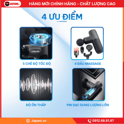 Ưu Điểm Nổi Bật của Súng Massage Cầm Tay JAPANI Yolanda CM20F
