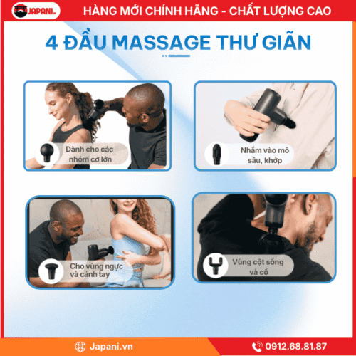 Đa Dạng Đầu Massage Chuyên Biệt cho Máy Xoa Bóp Cầm Tay JAPANI Yolanda CM20F