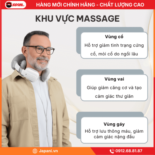 Khu vực massage tập trung vào cổ vai gáy