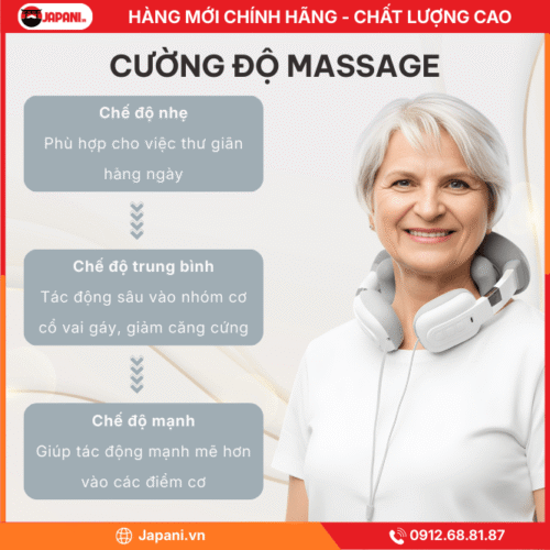 Cường độ massage linh hoạt, dễ điều chỉnh