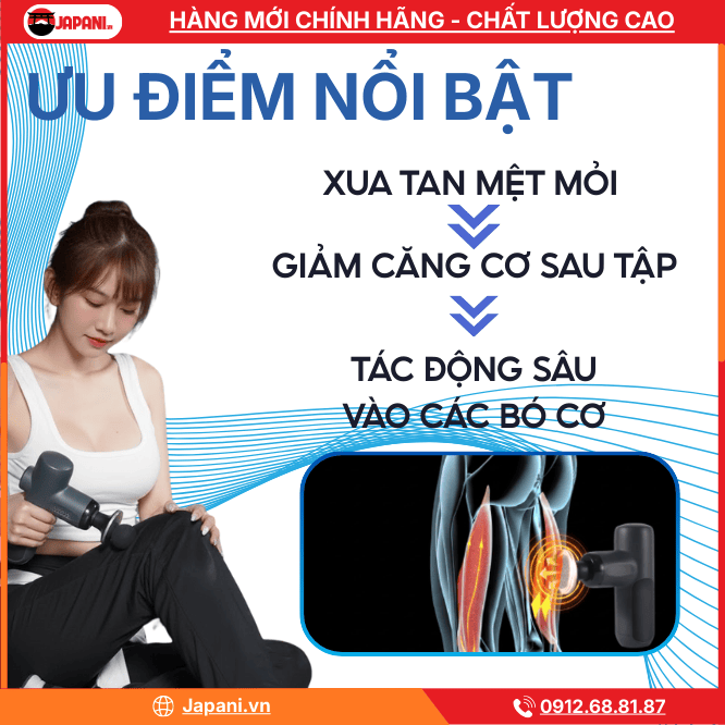 Súng Massage Cầm Tay JAPANI MCT-2348 Giúp Thư Giãn Cơ - Ảnh 4