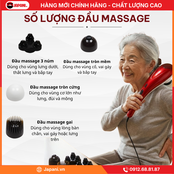 Số lượng đầu massage Máy đấm lưng cầm tay MDN-4374