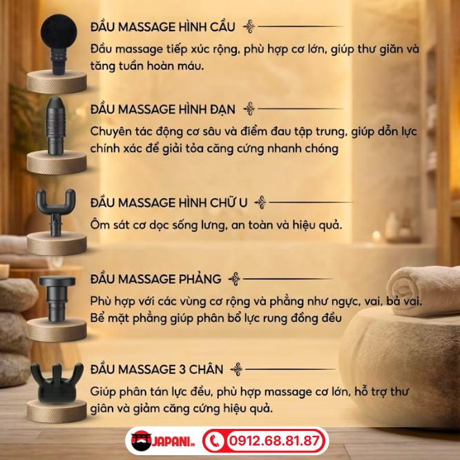 T&aacute;c dụng của c&aacute;c đầu massage 