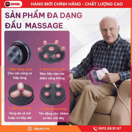 Đa Dạng Đầu Mát Xa Của Máy JAPANI Sun Power AMQ-001