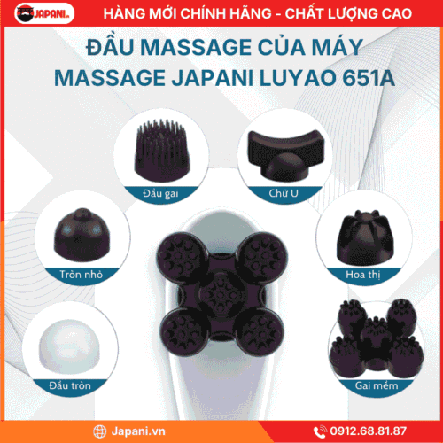 Đa Dạng Đầu Của Máy Massage Cầm Tay Không Dây JAPANI MS 2675