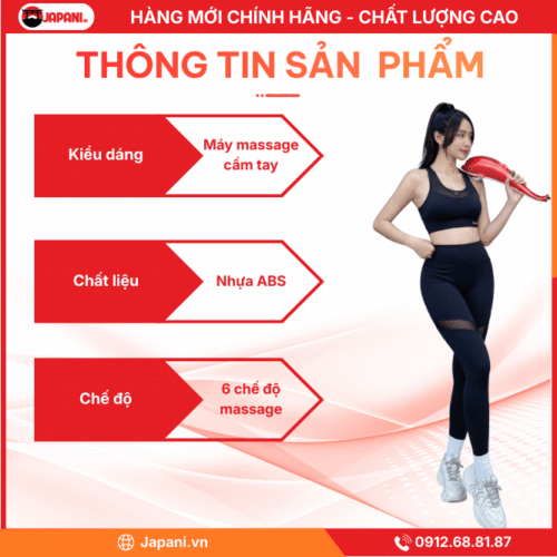 Thông Tin Chi Tiết Máy Massage Cầm Tay Nhiệt Hồng Ngoại JAPANI 606B-1 Dolphin
