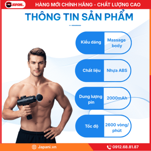 Thông Tin Chi Tiết Sản Phẩm Máy Rung Mát Xa Cầm Tay JAPANI Sun Power JMQ24