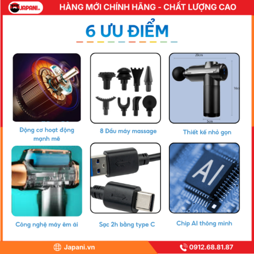 Ưu Điểm Nổi Bật của Súng Massage Cầm Tay JAPANI Sun Power G0010