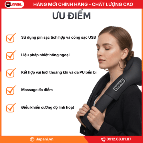 Ưu điểm nổi bật của thiết bị massage cổ vai gáy JAPANI Sun Power AMD-06