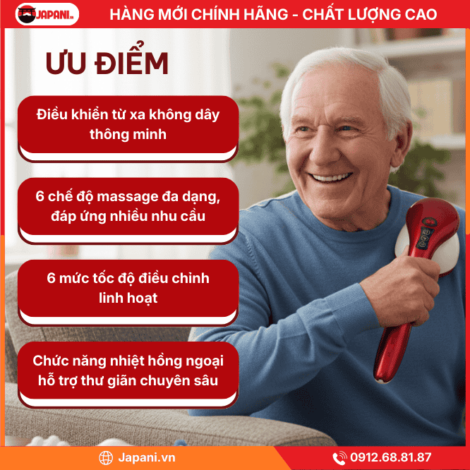 Ưu điểm nổi bật của máy massage đa năng nhiệt hồng ngoại JAPANI MDN-4468