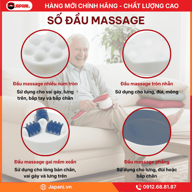 4 đầu massage chuyên biệt