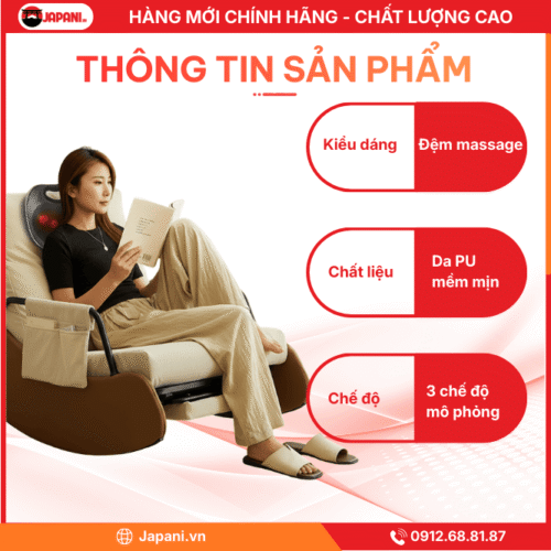 Thông Tin Kỹ Thuật Chi Tiết Sản Phẩm Đệm Massage Lưng JAPANI Sun Power AMD-02