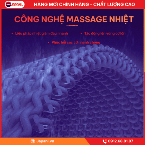 Công nghệ massage nhiệt của máy mát xa lưng Sun Power AMD 02