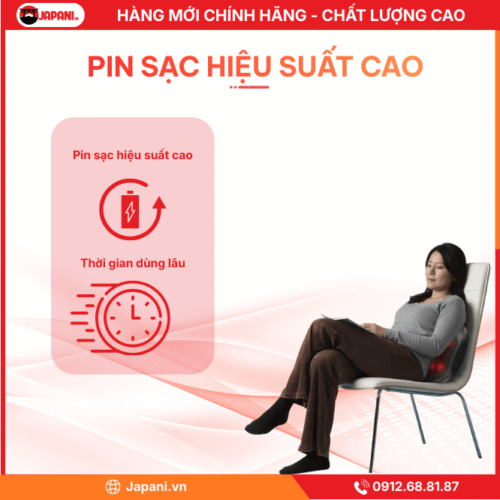 Đệm Massage Lưng JAPANI Sun Power AMD-02 với Hiệu Suất Pin Vượt Trội