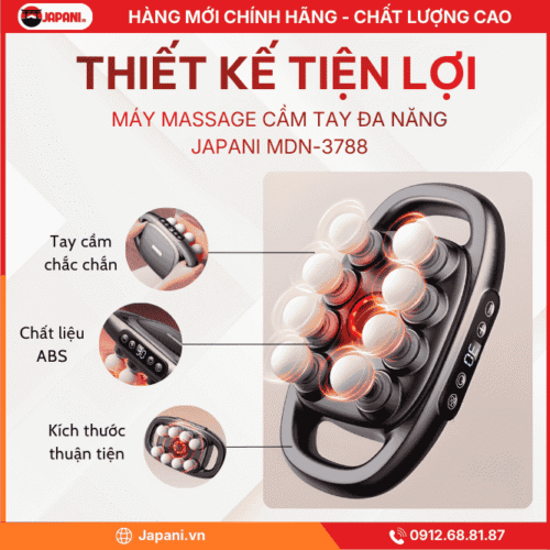 Thiết Kế Tiện Lợi Của Máy Massage Cầm Tay Đa Năng JAPANI MDN-3788