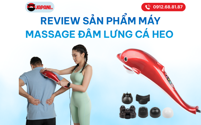 máy massage đấm lưng cầm tay cá heo chính hãng