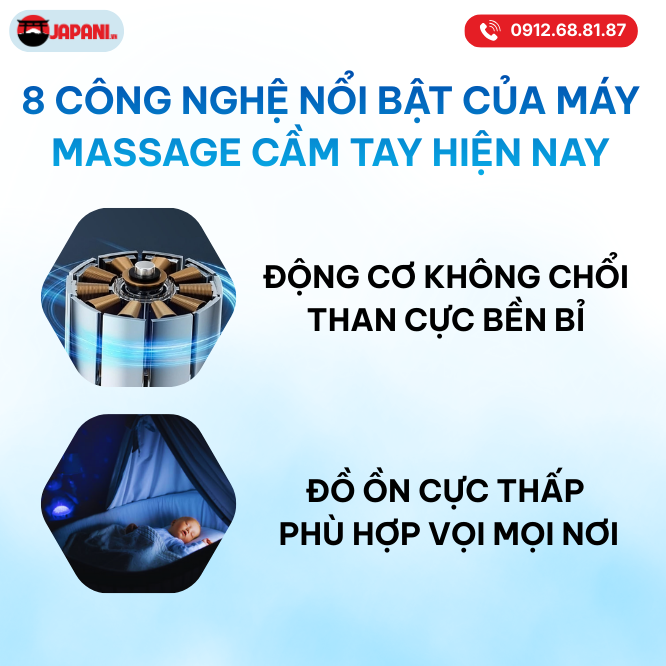 C&ocirc;ng nghệ động cơ trong m&aacute;y massage cầm tay hiện đại 