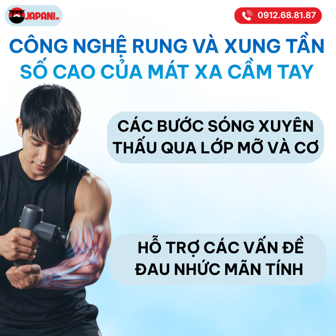 C&ocirc;ng nghệ rung v&agrave; xung tần số cao của thiết bị m&aacute;t xa cầm tay