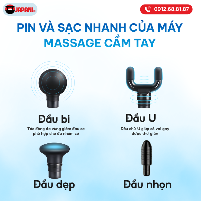 C&aacute;c đầu m&aacute;y massage cầm tay