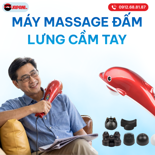 M&aacute;y massage đấm lưng cầm tay c&aacute; heo ch&iacute;nh h&atilde;ng