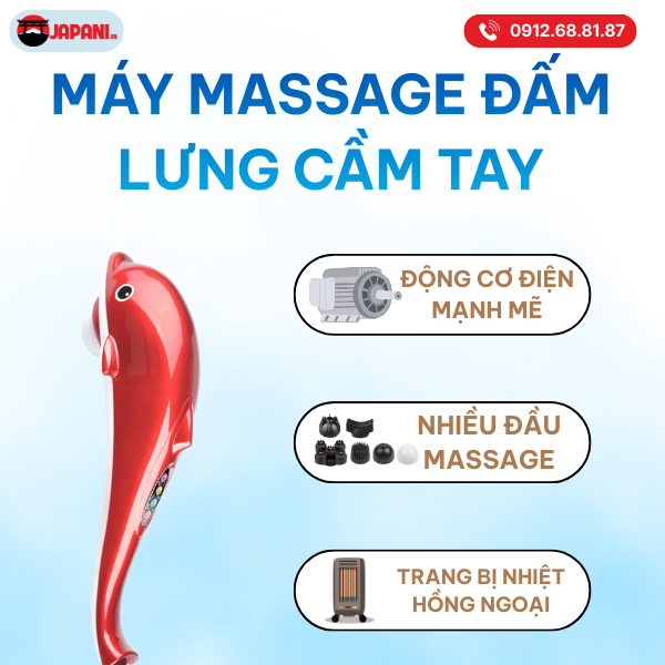 M&ocirc; tả sản phẩm m&aacute;y massage đấm lưng cầm tay