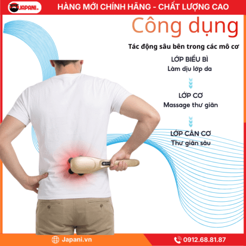 Thông tin chi tiết về sản phẩm máy massage đấm lưng cầm tay JAPANI MDL-5484