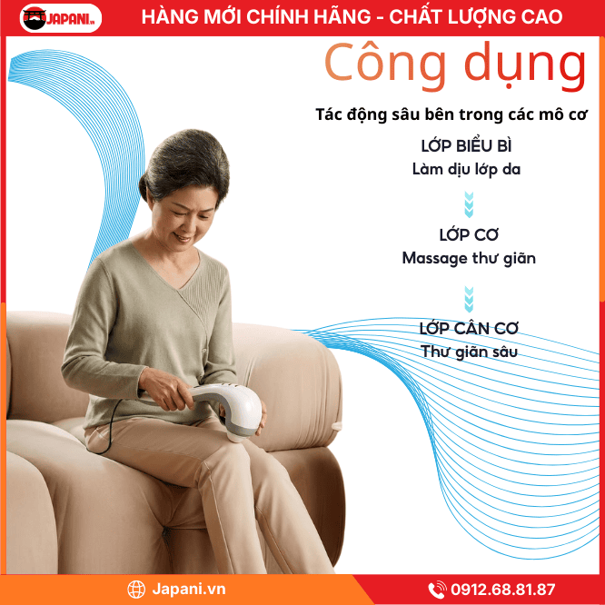 Công Nghệ Massage Đấm Của Máy massage đấm lưng cầm tay JAPANI MDL-5572