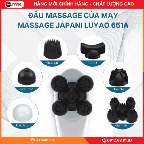 Hệ thống 6 đầu massage của máy massage đấm lưng cầm tay JAPANI MDL-5484
