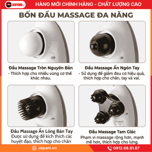 Số lượng đầu của Máy massage cầm tay JAPANI MCT-4519