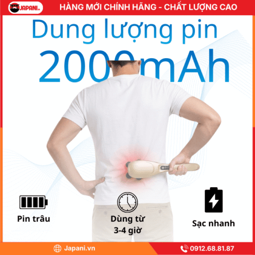 Hiệu suất pin của máy massage đấm lưng cầm tay JAPANI MDL-5484