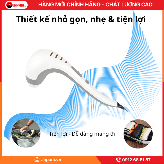 Thiết Kế Tiện Lợi và Dễ Dàng Sử Dụng Của Máy massage đấm lưng cầm tay JAPANI MDL-5572