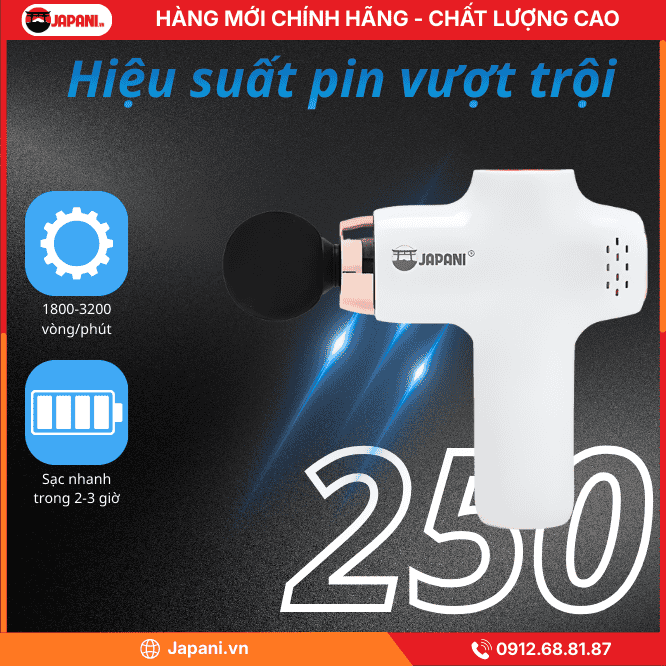 Hiệu suất pin máy massage mini cầm tay JAPANI CTMINI-5741