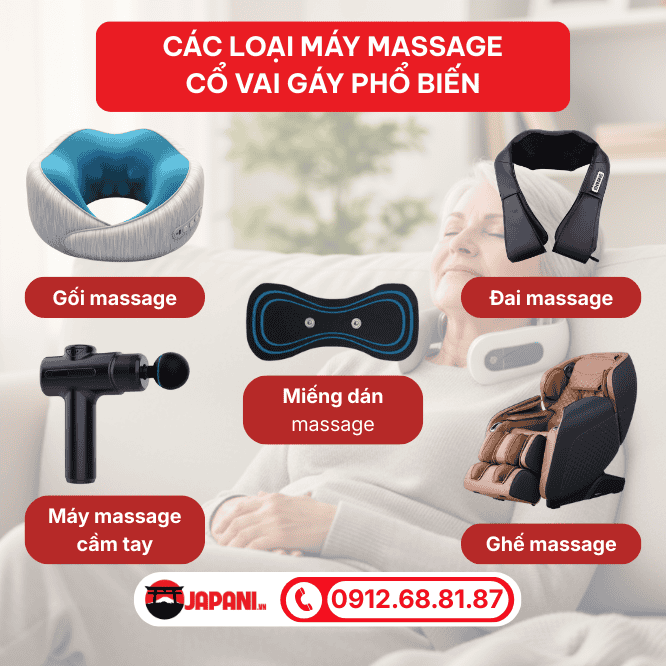 C&aacute;c loại m&aacute;y massage cổ vai g&aacute;y phổ biến