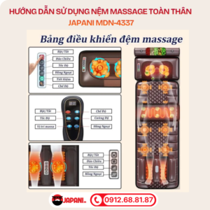 Hướng dẫn cách sử dụng nệm massage toàn thân JAPANI MDN-4337 chi tiết từng bước