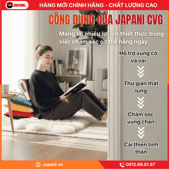Công Dụng Của Gối Massage Cổ Vai Gáy, Mát Xa Lưng JAPANI CVG-6047
