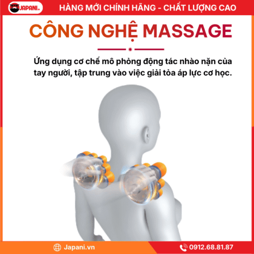 Công Nghệ Massage Của Gối Massage Cổ Vai Gáy, Mát Xa Lưng JAPANI CVG-6047