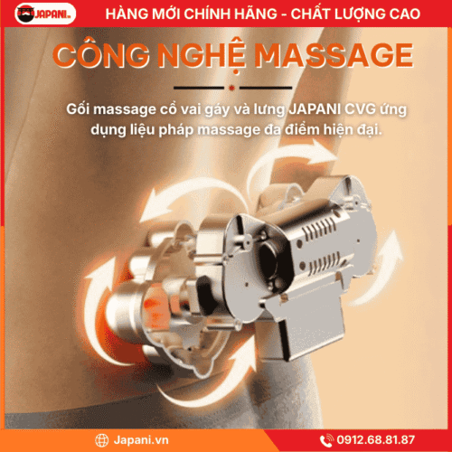 Công Nghệ Massage Của Gối Massage Cổ Vai Gáy Và Lưng JAPANI CVG-6057