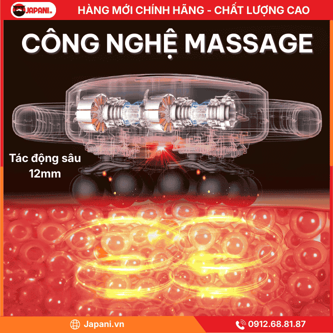 Công Nghệ Massage Của Máy Massage Đấm Lưng Cao Cấp JAPANI MDL-6026