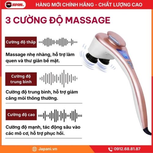 Cường Độ Massage Của Máy Đấm Lưng, Cổ, Vai Gáy Cầm Tay JAPANI CVG-6093