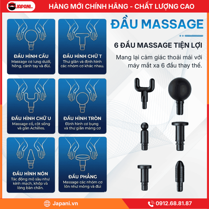 Đa Dạng Đầu Massage Máy Massage Mini JAPANI MMM-5726