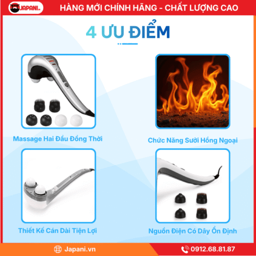 Ưu Điểm Nổi Bật của Gậy Massage Cầm Tay JAPANI LUYAO MCT-4729