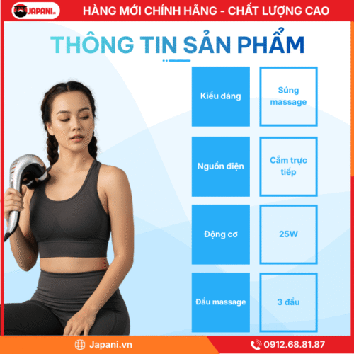 Thông Tin Chi Tiết Sản Phẩm Gậy Massage Cầm Tay Cán Dài JAPANI LUYAO MCT-4729